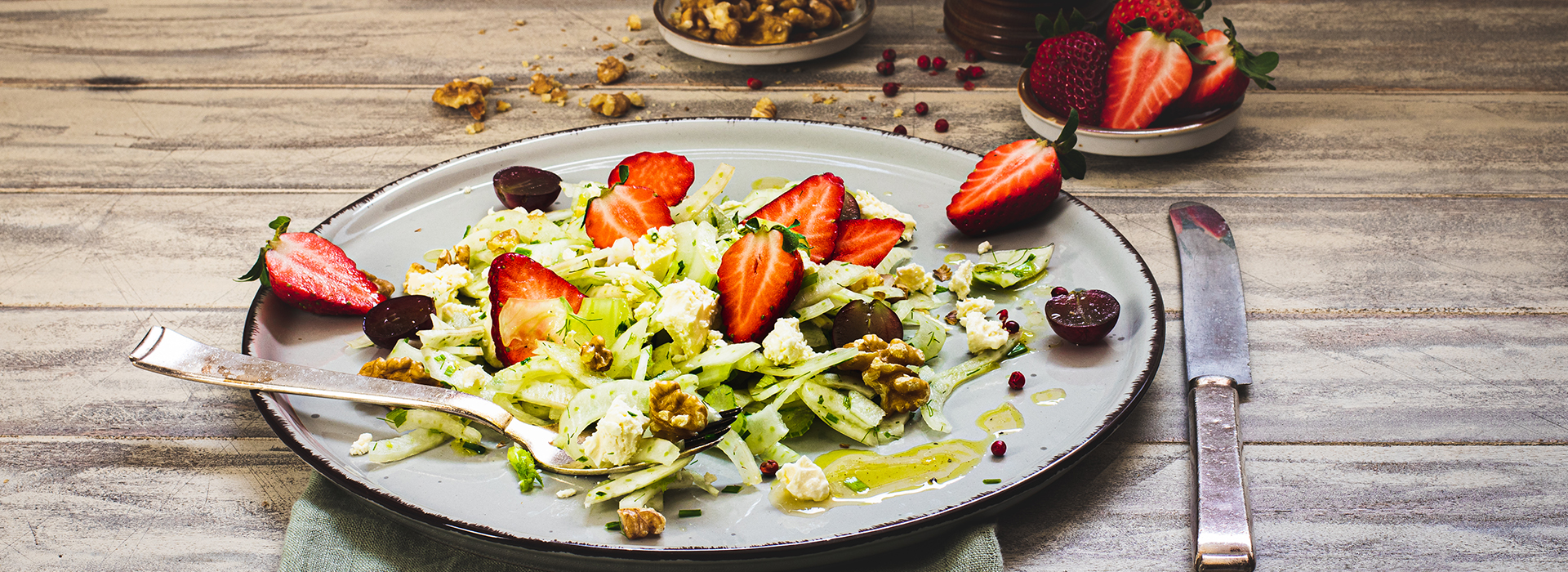 Fenchelsalat mit Erdbeeren