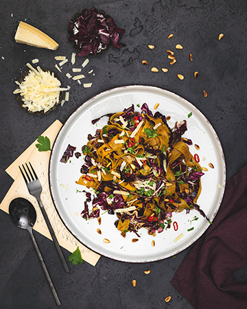 Pasta mit Radicchio und Safran